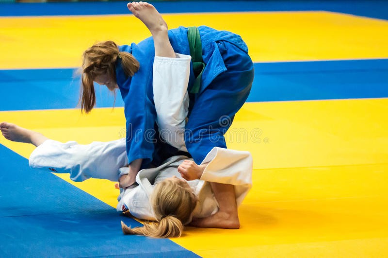 Fighter girl in Judo editorial photography. Image of lifestyle - 46338582